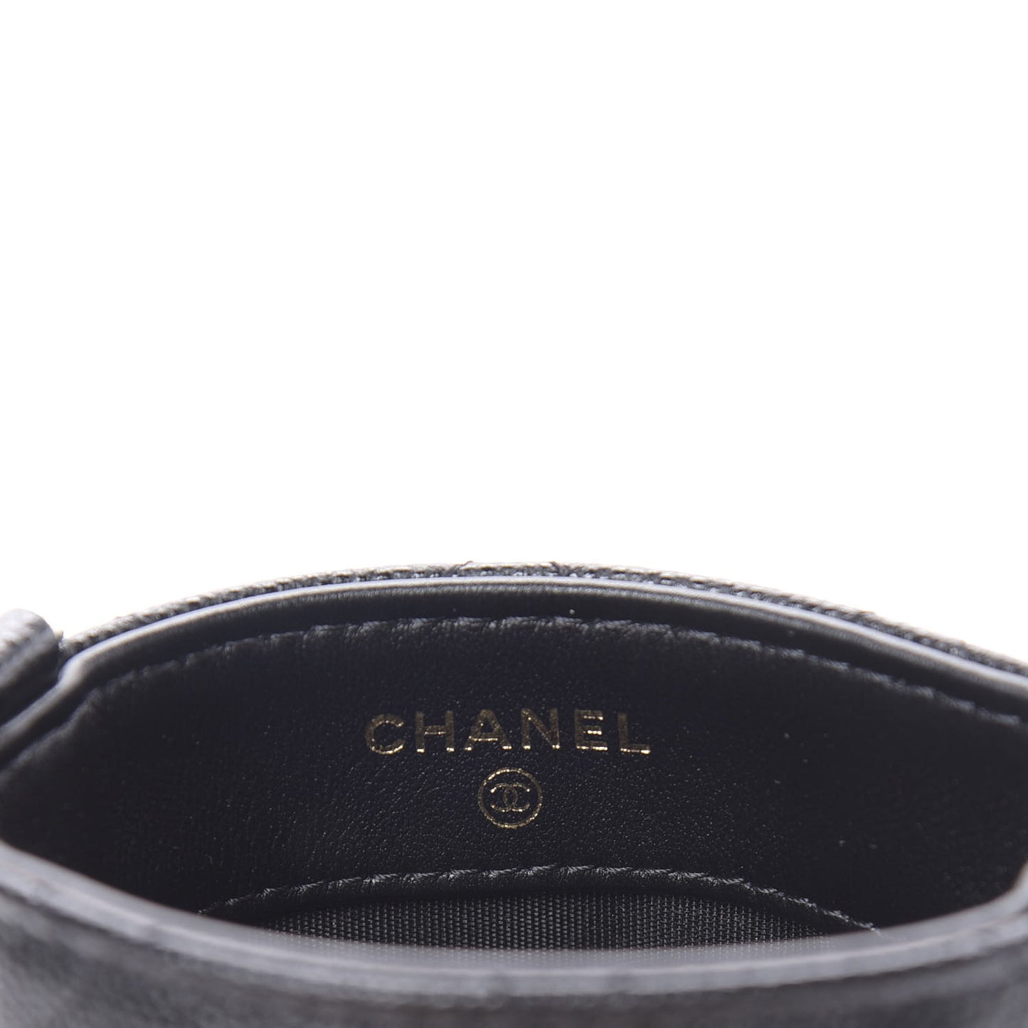 Caviar Quilted French New Wave Phone Holder With Chain Black