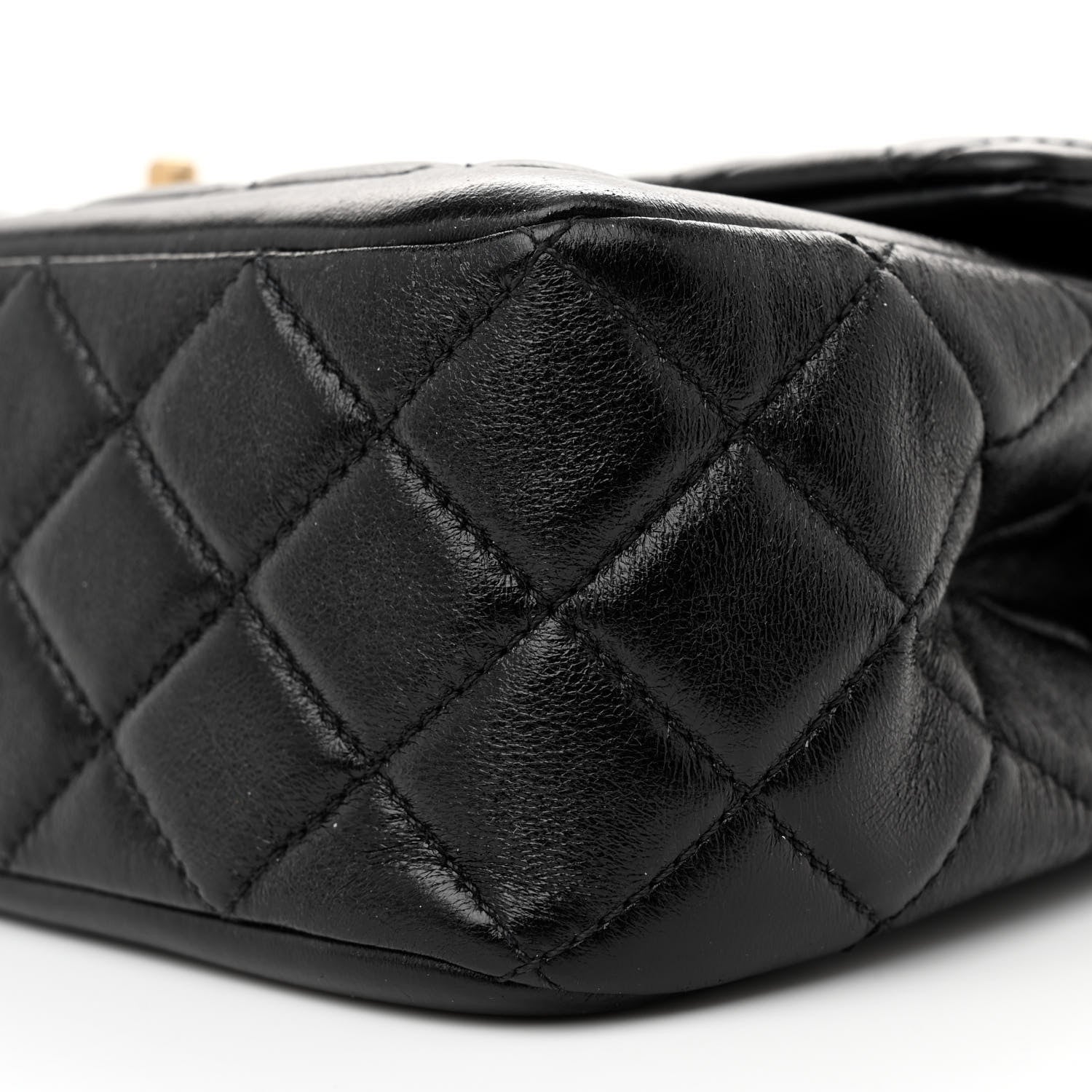 Chanel Shiny Lambskin Quilted Daily Friend Flap Black 10 of 11