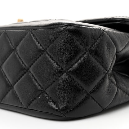 Chanel Shiny Lambskin Quilted Daily Friend Flap Black 10 of 11