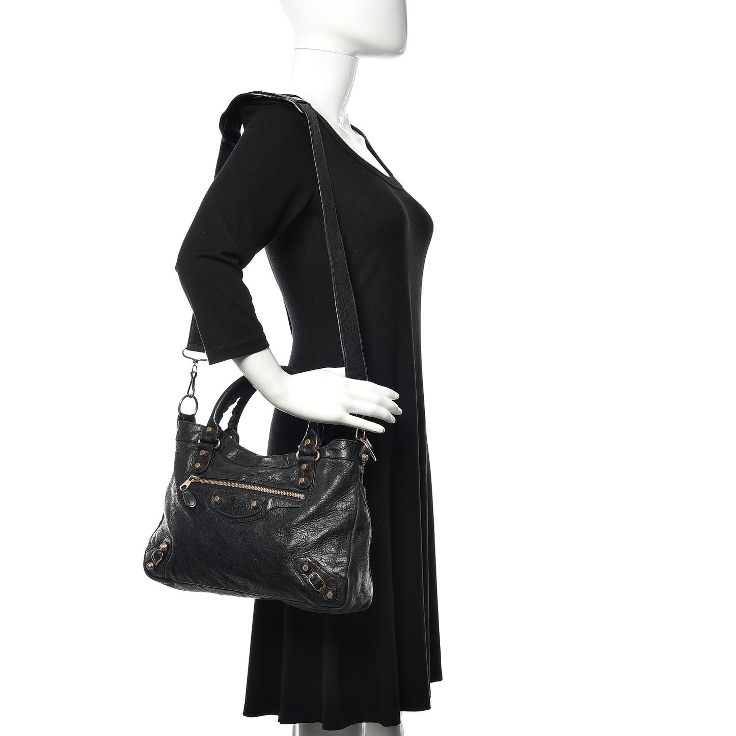 Agneau Giant 12 Rose Gold Hardware Town Black