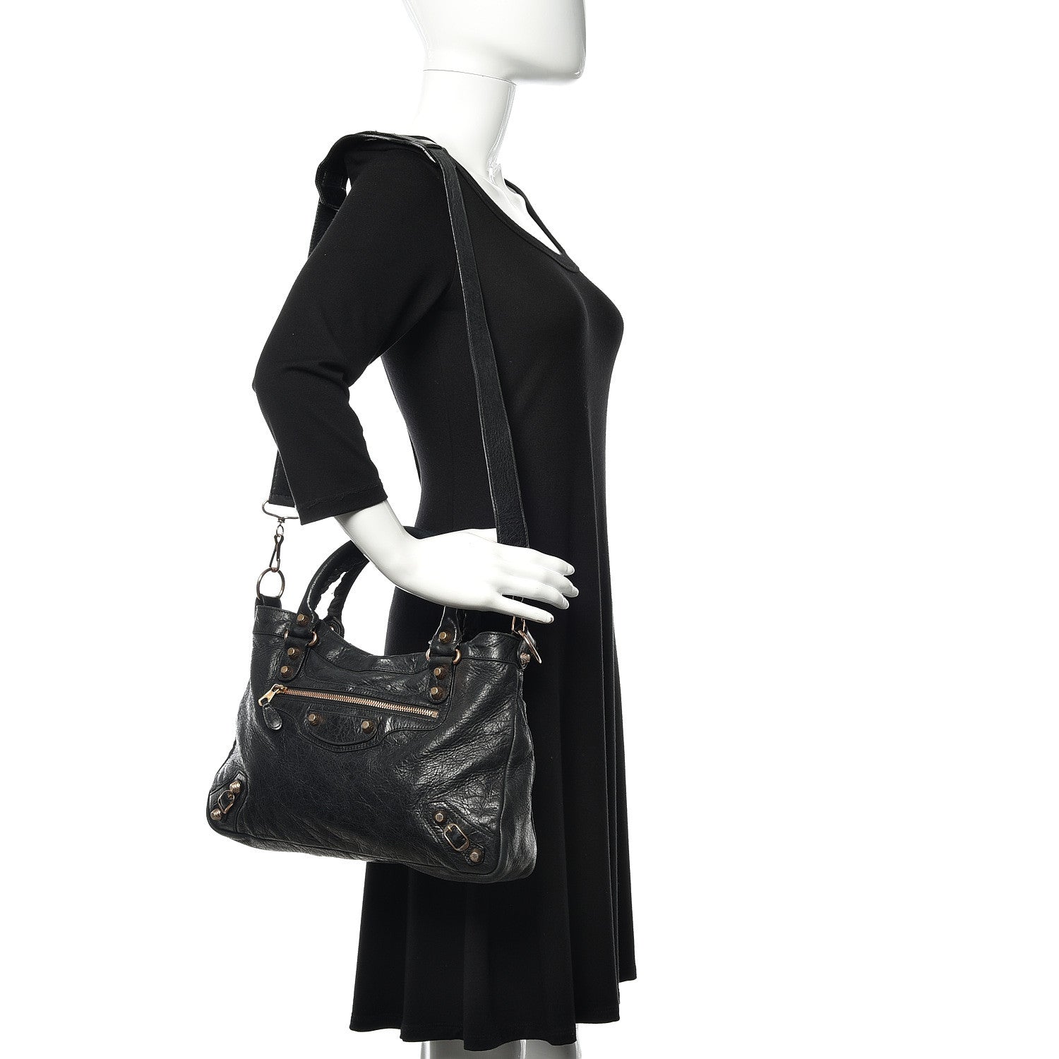 Balenciaga Agneau Giant 12 Rose Gold Hardware Town Black 2 of 12