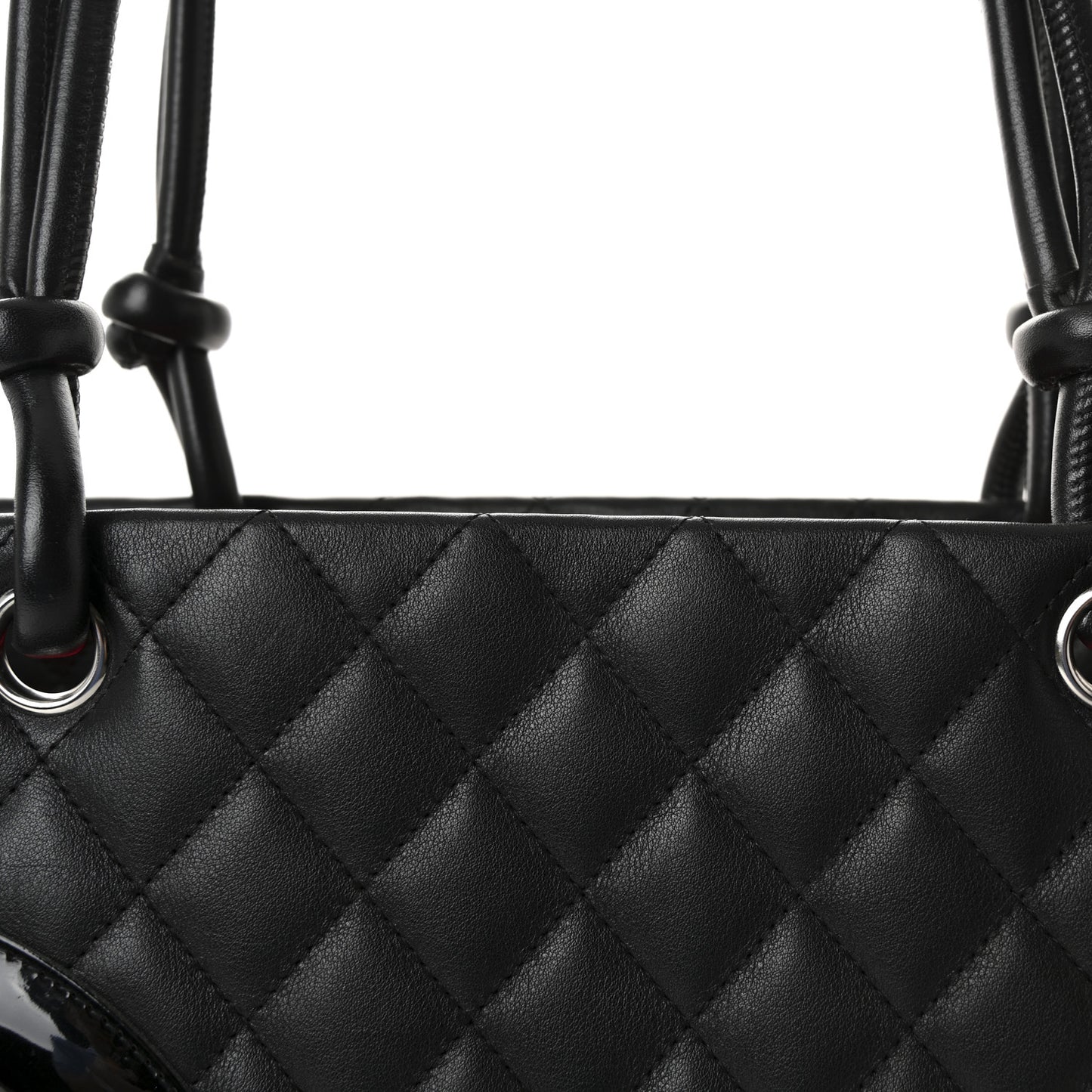 Calfskin Quilted Large Cambon Tote Black