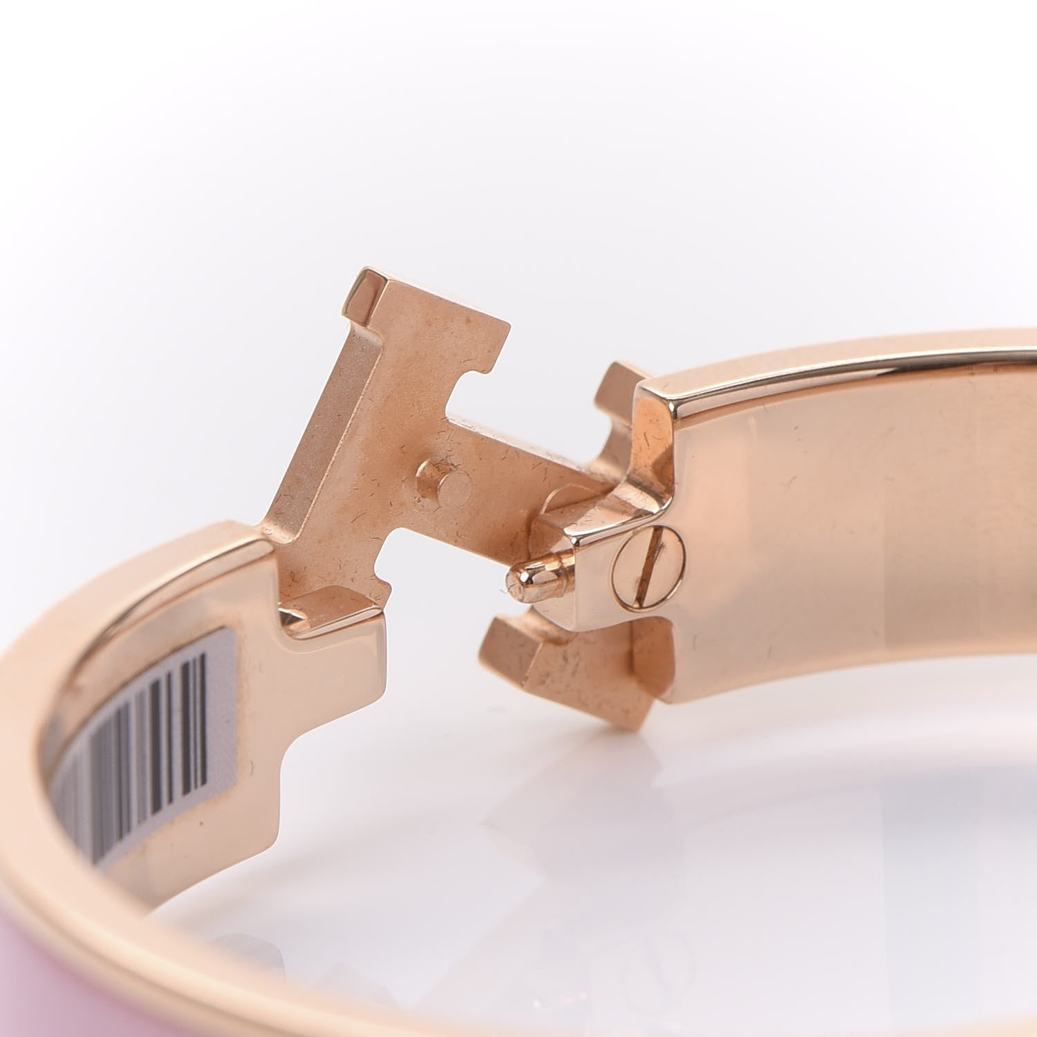 Hermes Enamel Narrow Clic Clac H Bracelet PM Rose Cassata 5 of 7
