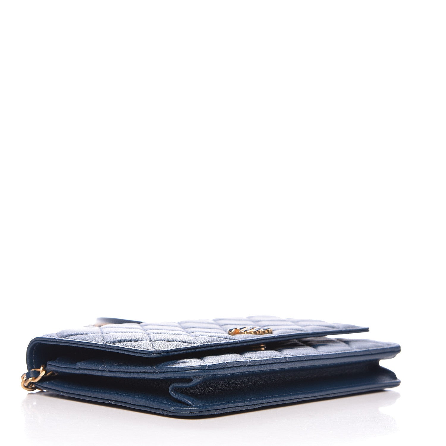 Chanel Goatskin Quilted 19 Wallet On Chain WOC Blue 4 of 14