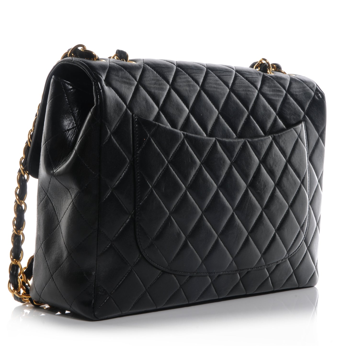 Lambskin Jumbo Single Flap Black