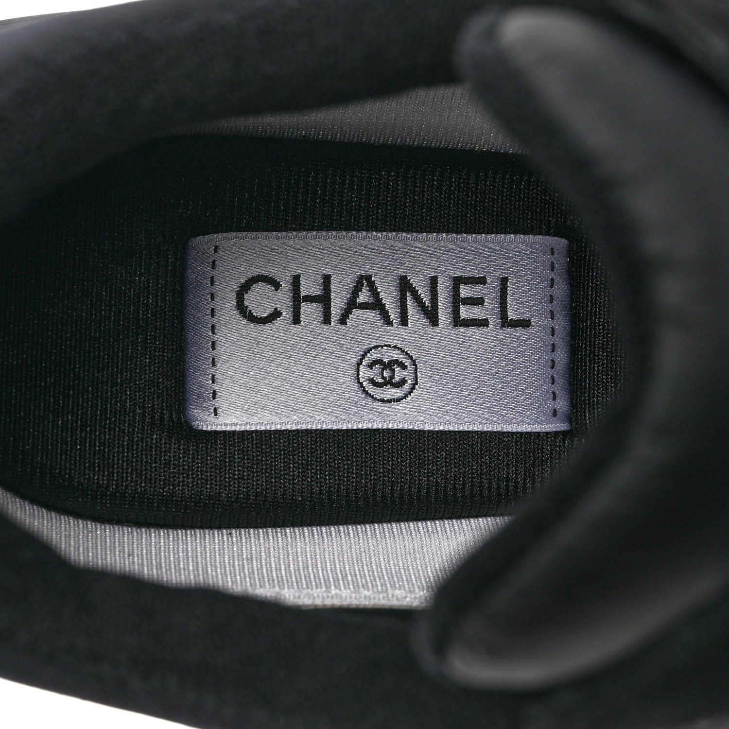 Chanel Mixed Fibers Calfskin Suede CC Sneakers 40.5 Black 7 of 9