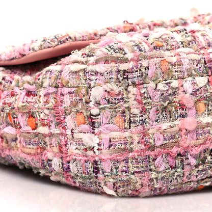 Chanel Tweed Medium Pearl Handle Flap Pink Beige Orange Ecru 9 of 10