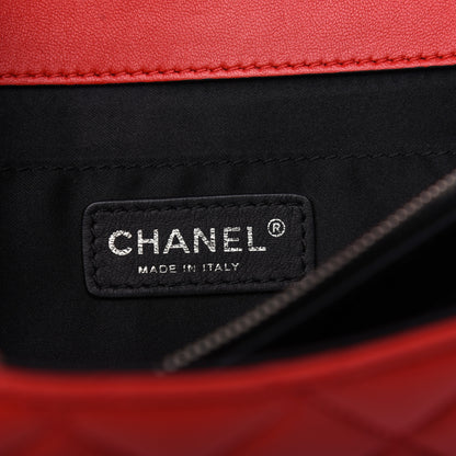 Chanel Lambskin Quilted Tri-Color Flap Red White Black 6 of 9