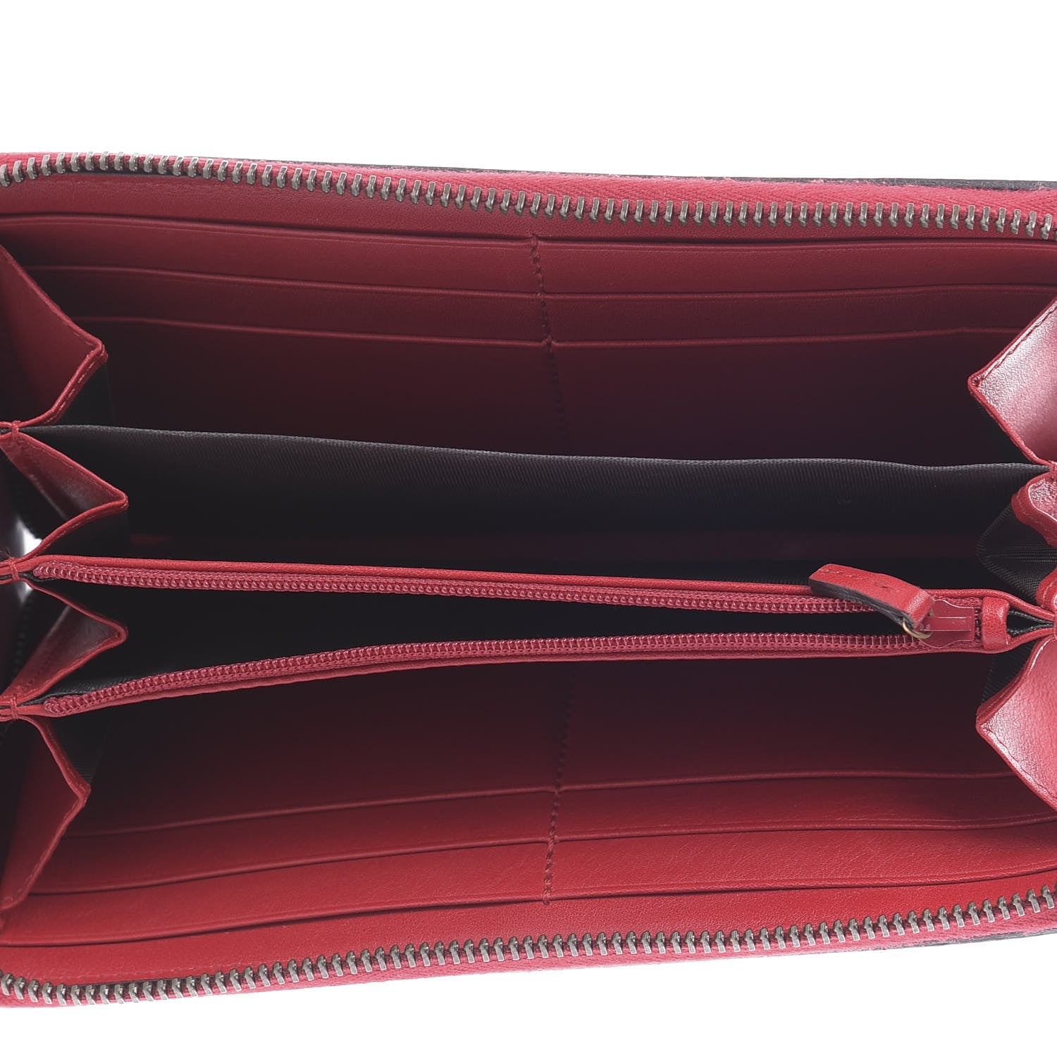 Gucci Suede Web Rania Zip Around Wallet Hibiscus Red 5 of 7