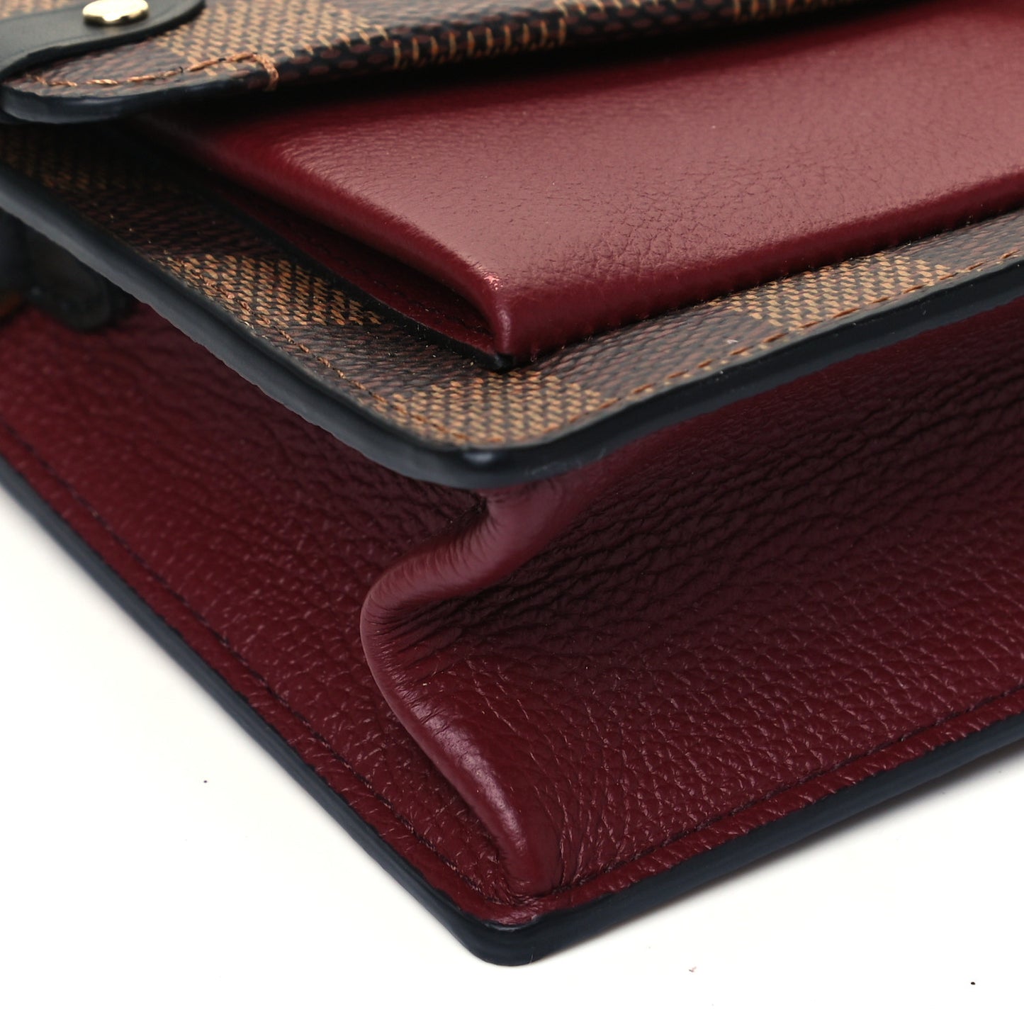 Damier Ebene Vavin Chain Wallet Red