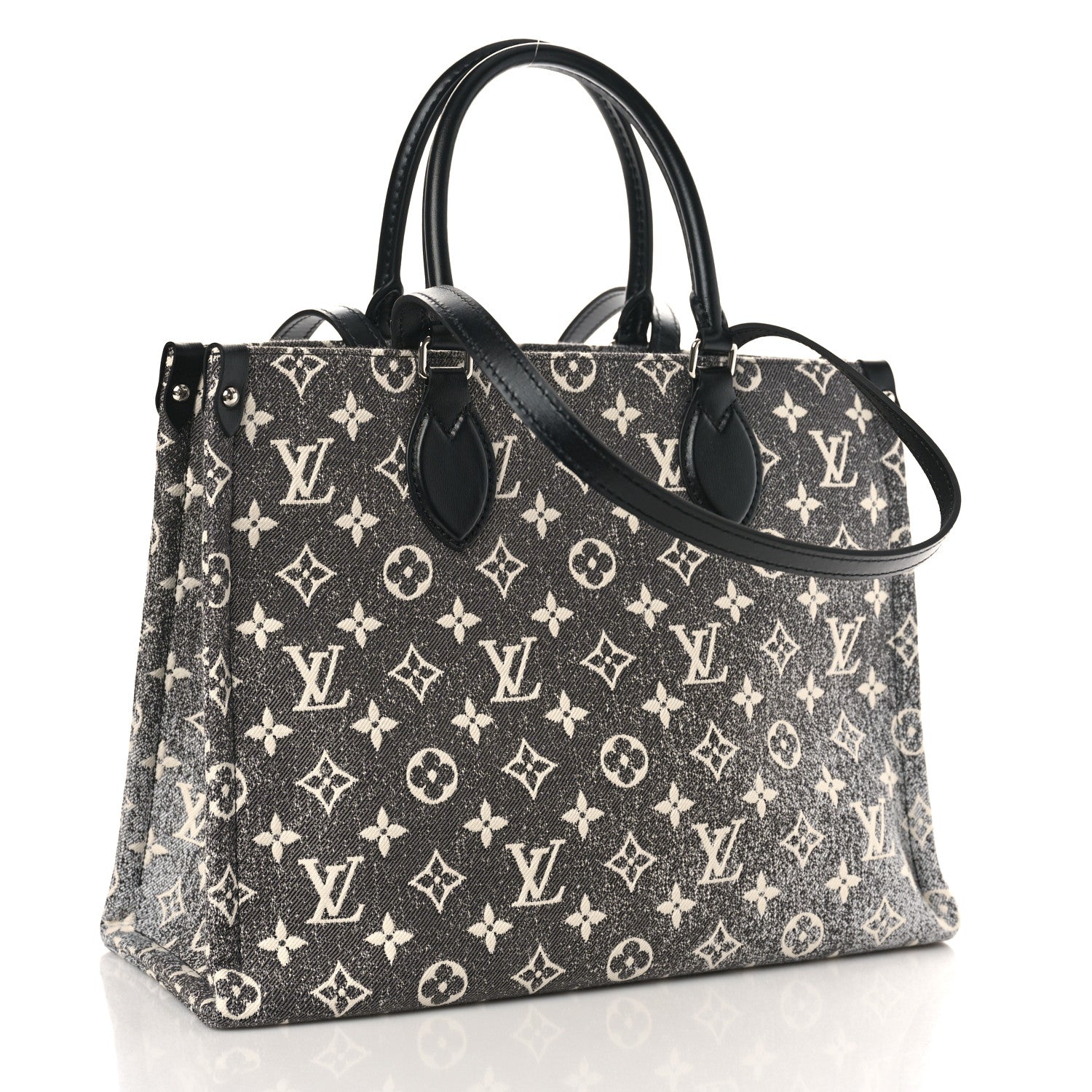 Louis Vuitton Monogram Jacquard Denim Onthego MM Black 3 of 8