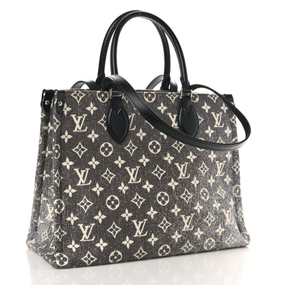 Louis Vuitton Monogram Jacquard Denim Onthego MM Black 3 of 8