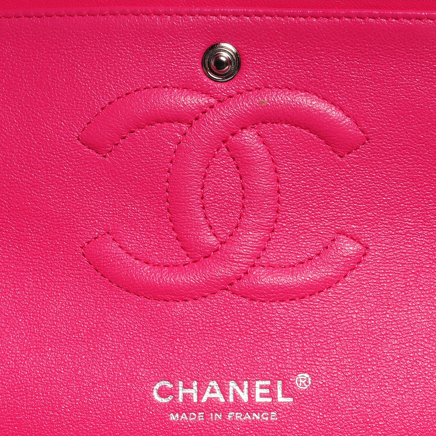 Lambskin Quilted Medium Double Flap Dark Pink
