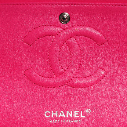Chanel Lambskin Quilted Medium Double Flap Dark Pink 6 of 8