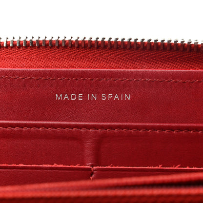 Chanel Caviar Quilted Large Gusset Zip Around Wallet Red 7 of 8