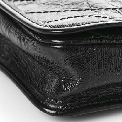 Saint Laurent Crinkled Calfskin Matelasse Monogram Niki Chain Wallet Black 8 of 9