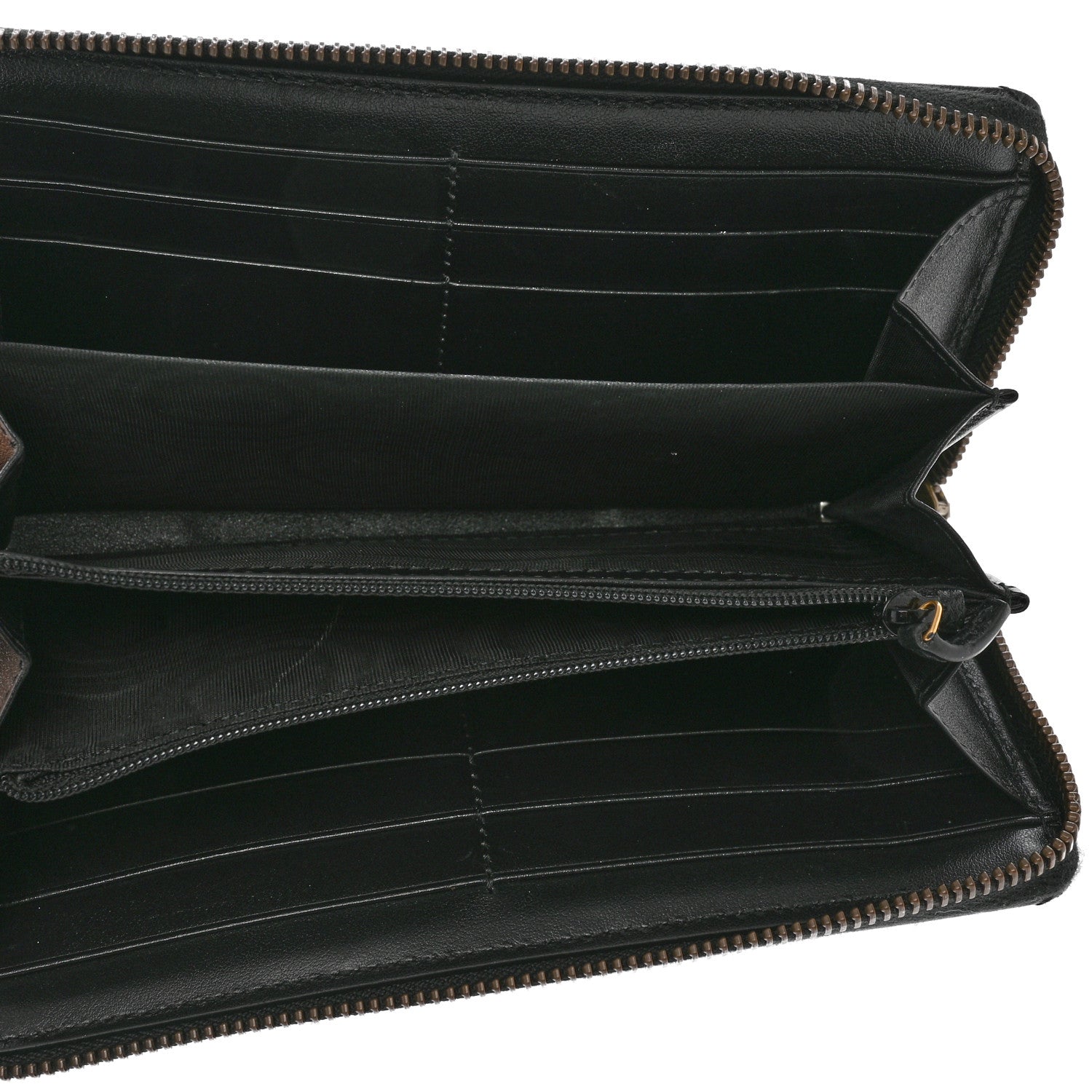 Gucci Calfskin Matelasse GG Marmont Zip Around Wallet Black 4 of 12