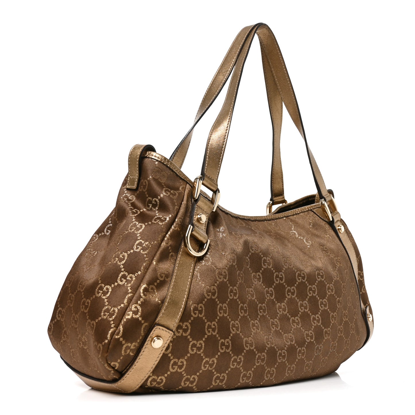 Satin Monogram Medium Abbey Shoulder Bag Bronze