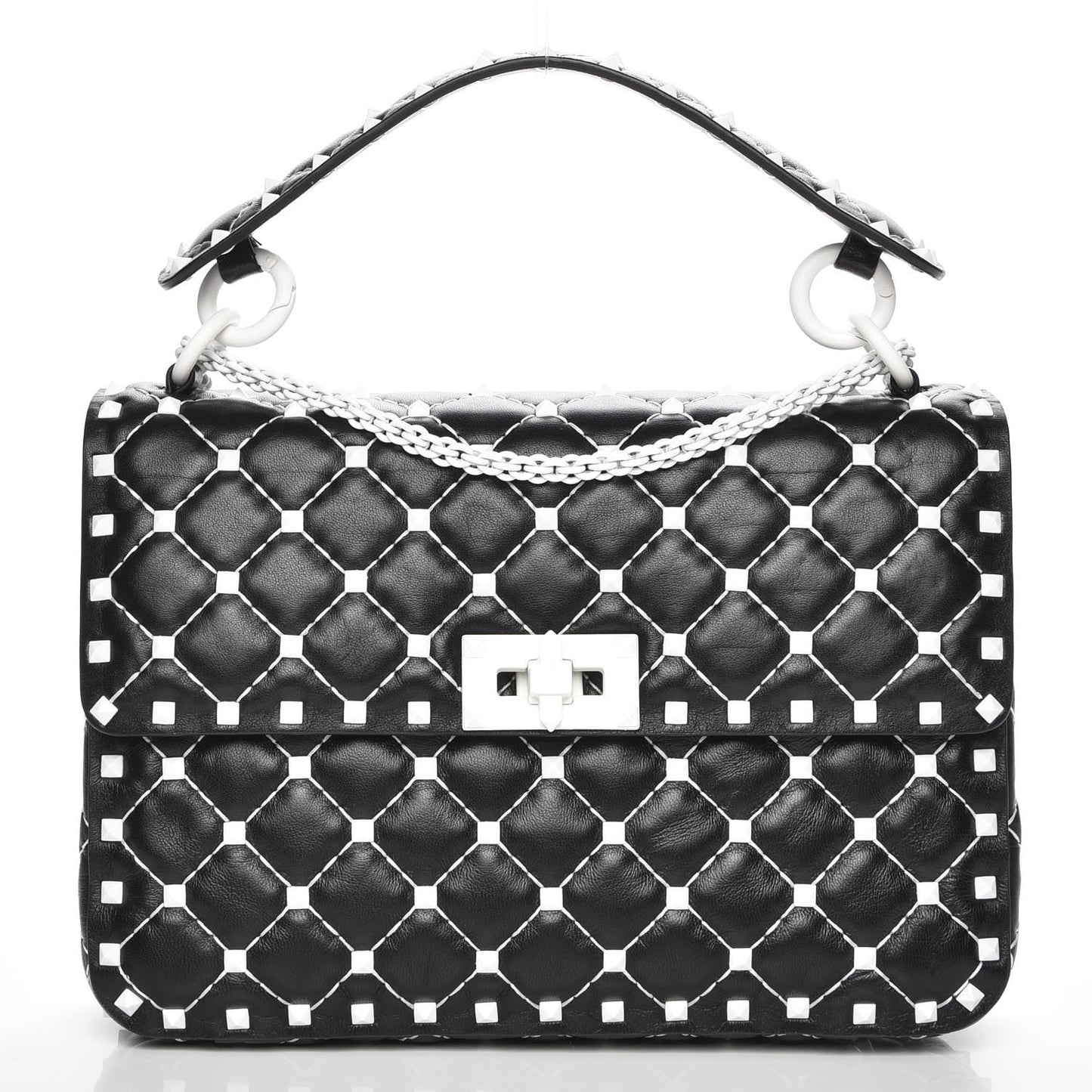 Lambskin Medium Free Rockstud Spike Shoulder Bag Black