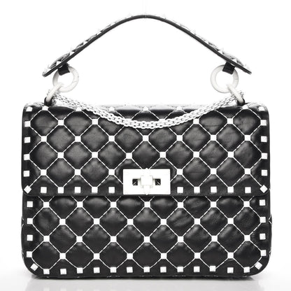 Valentino Garavani Lambskin Medium Free Rockstud Spike Shoulder Bag Black 1 of 7
