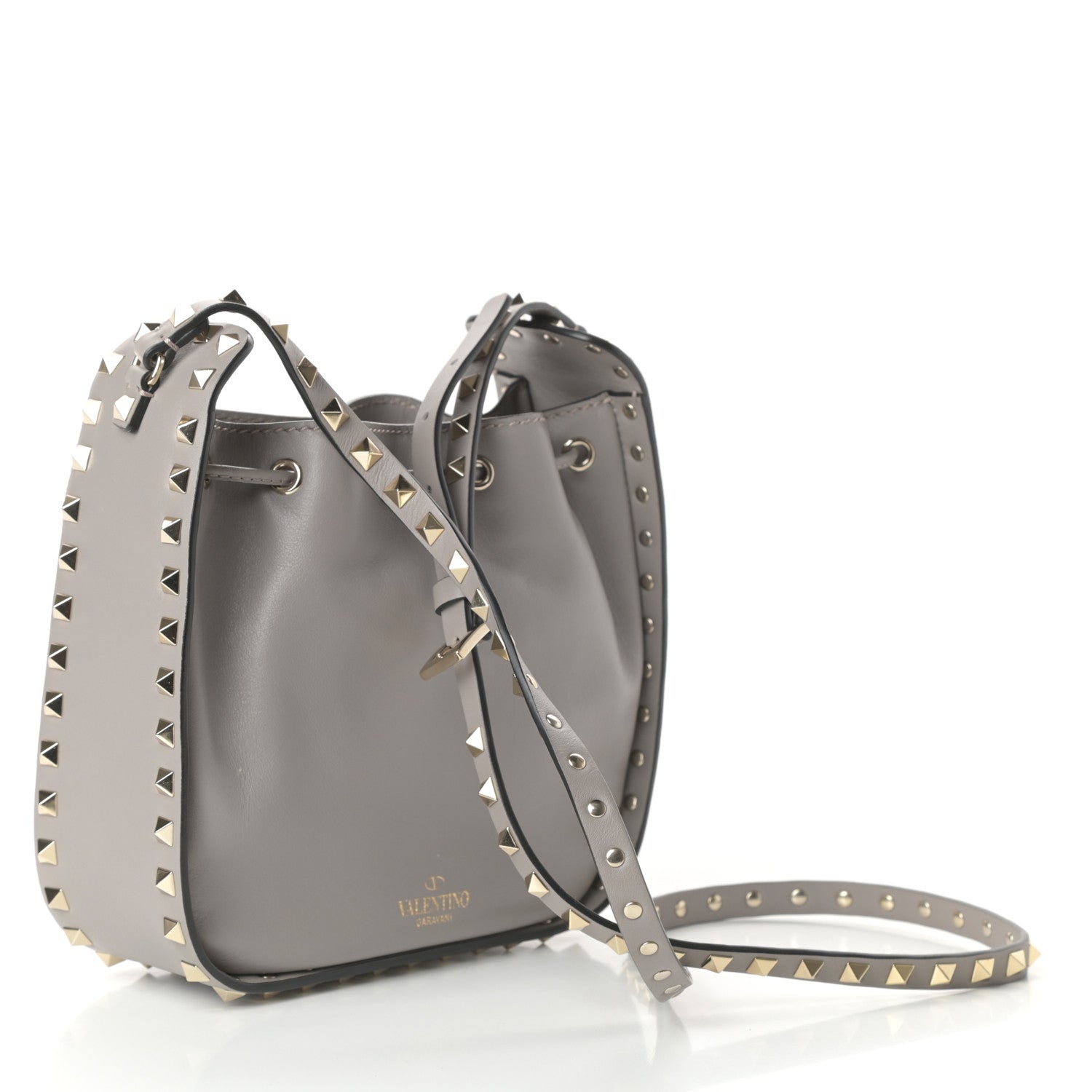 Valentino Garavani Vitello Rockstud Bucket Bag Perla 3 of 9