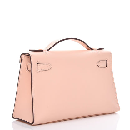 Hermes Swift Kelly Pochette Clutch Rose Eglantine 3 of 23