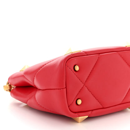 Valentino Garavani VALENTINO GARAVANI Nappa Small Roman Stud The Handle Bag Rouge Pur 8 of 10