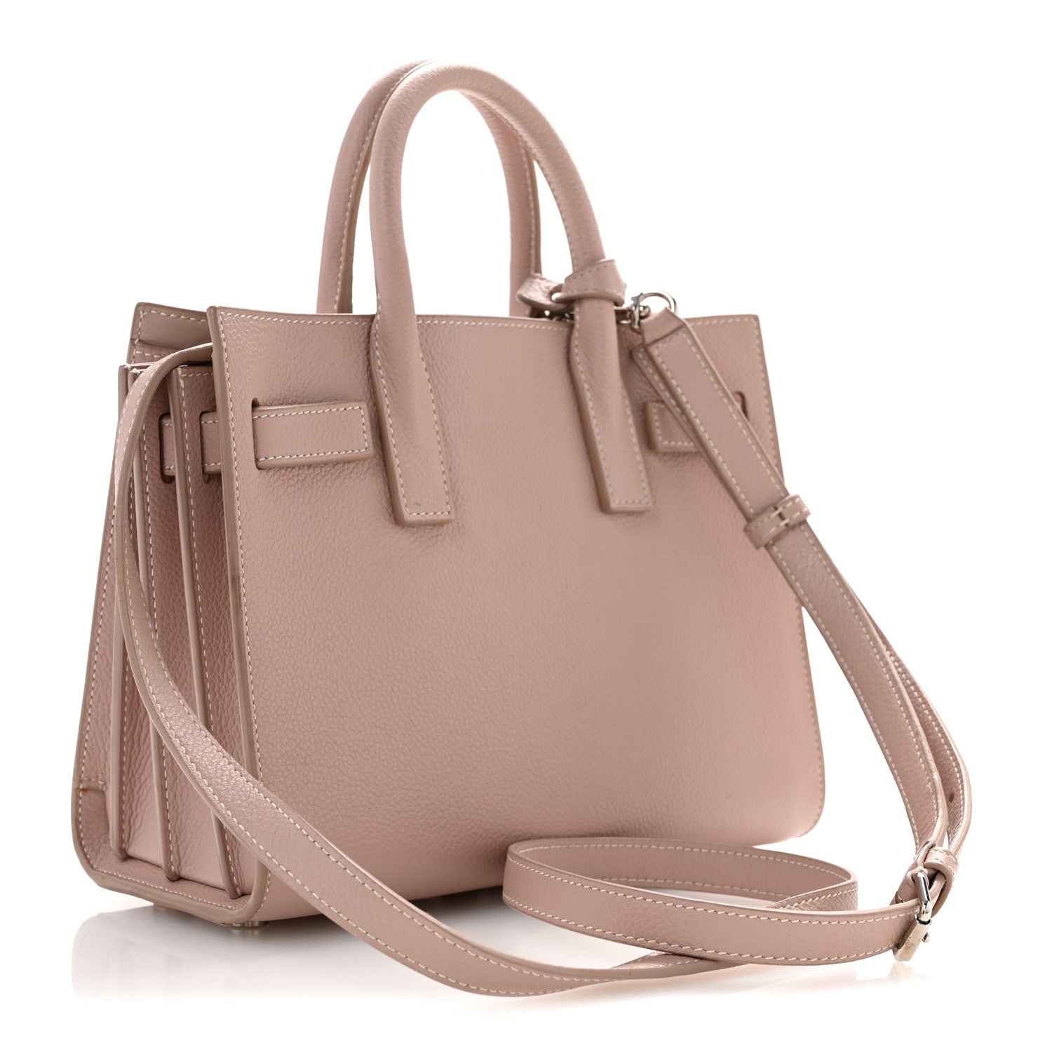 Saint Laurent Grained Calfskin Nano Sac De Jour Pale Blush 3 of 15