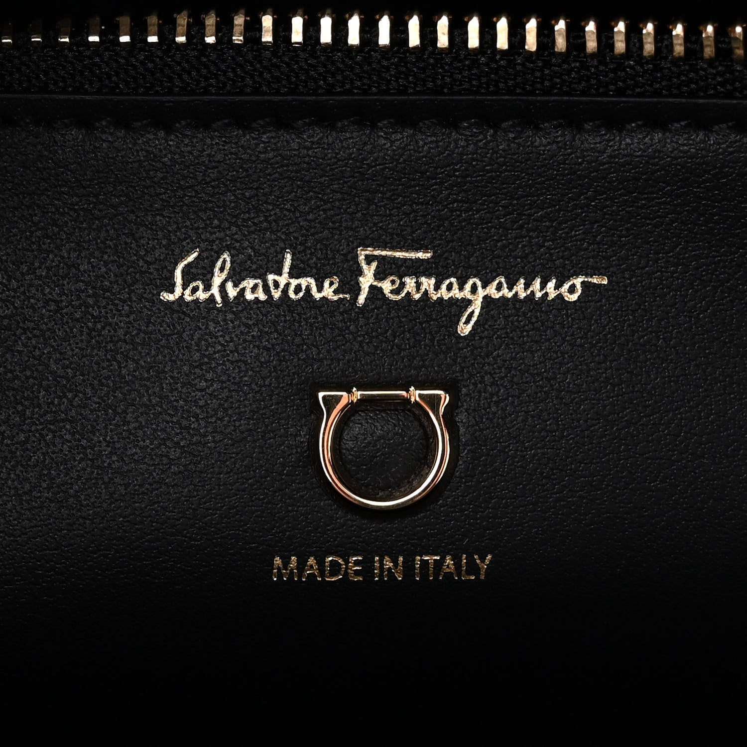 Salvatore Ferragamo Grainy Calfskin Gemini Tote Black 6 of 11