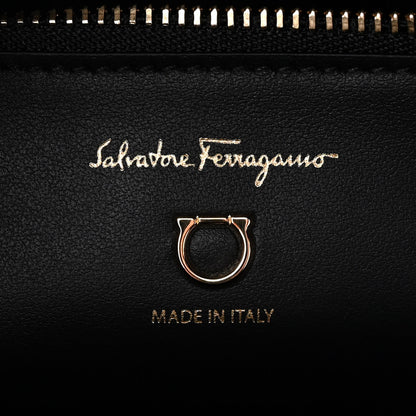 Salvatore Ferragamo Grainy Calfskin Gemini Tote Black 6 of 11