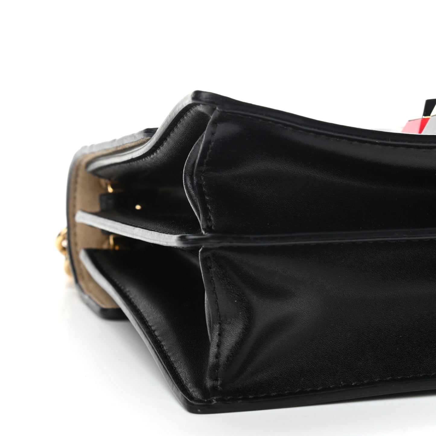 Vitello Liberty Bi-Color FF 1974 Embossed Small Kan I Shoulder Bag Black Maya