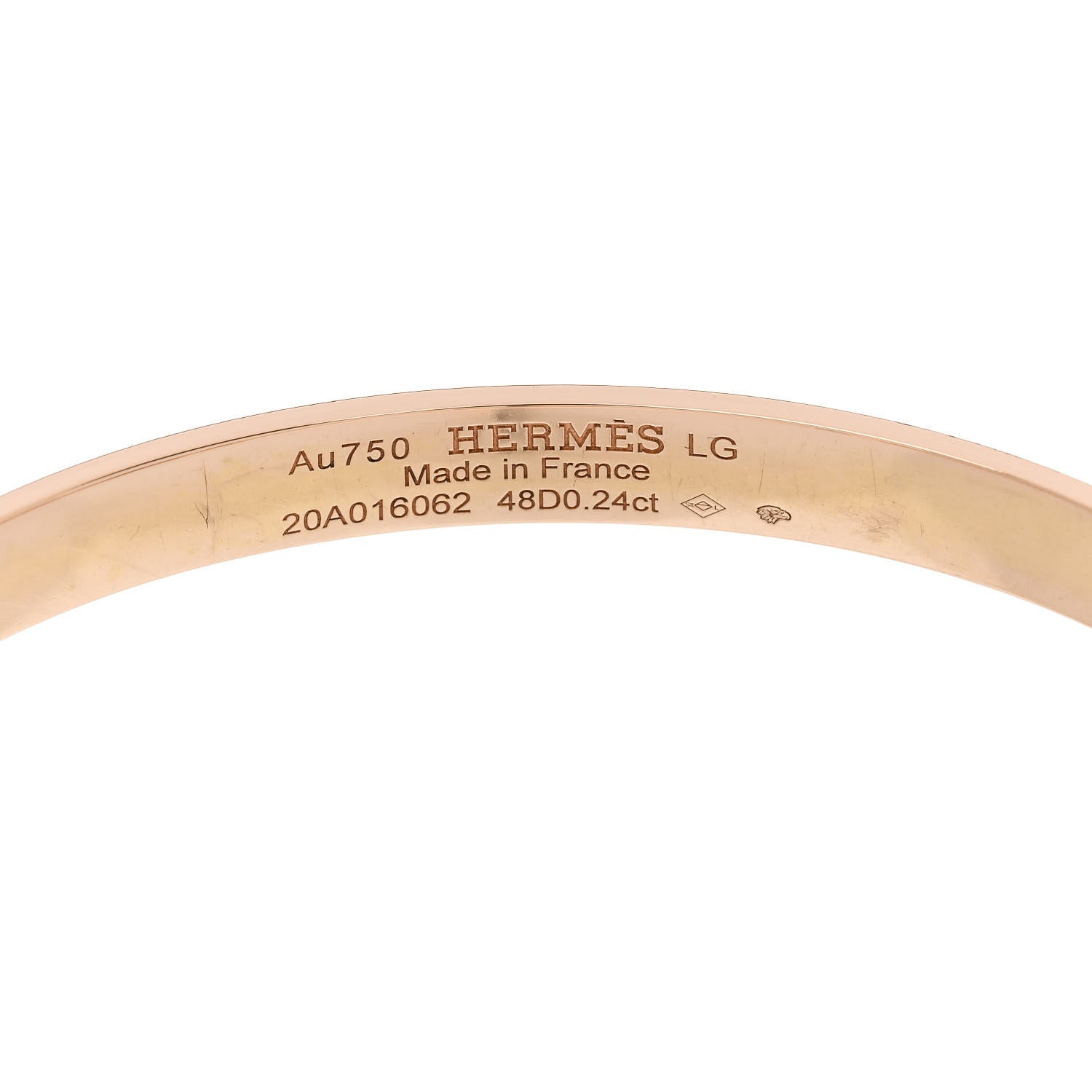 Hermes 18K Rose Gold Diamond PM Collier De Chien Bracelet LG 3 of 4