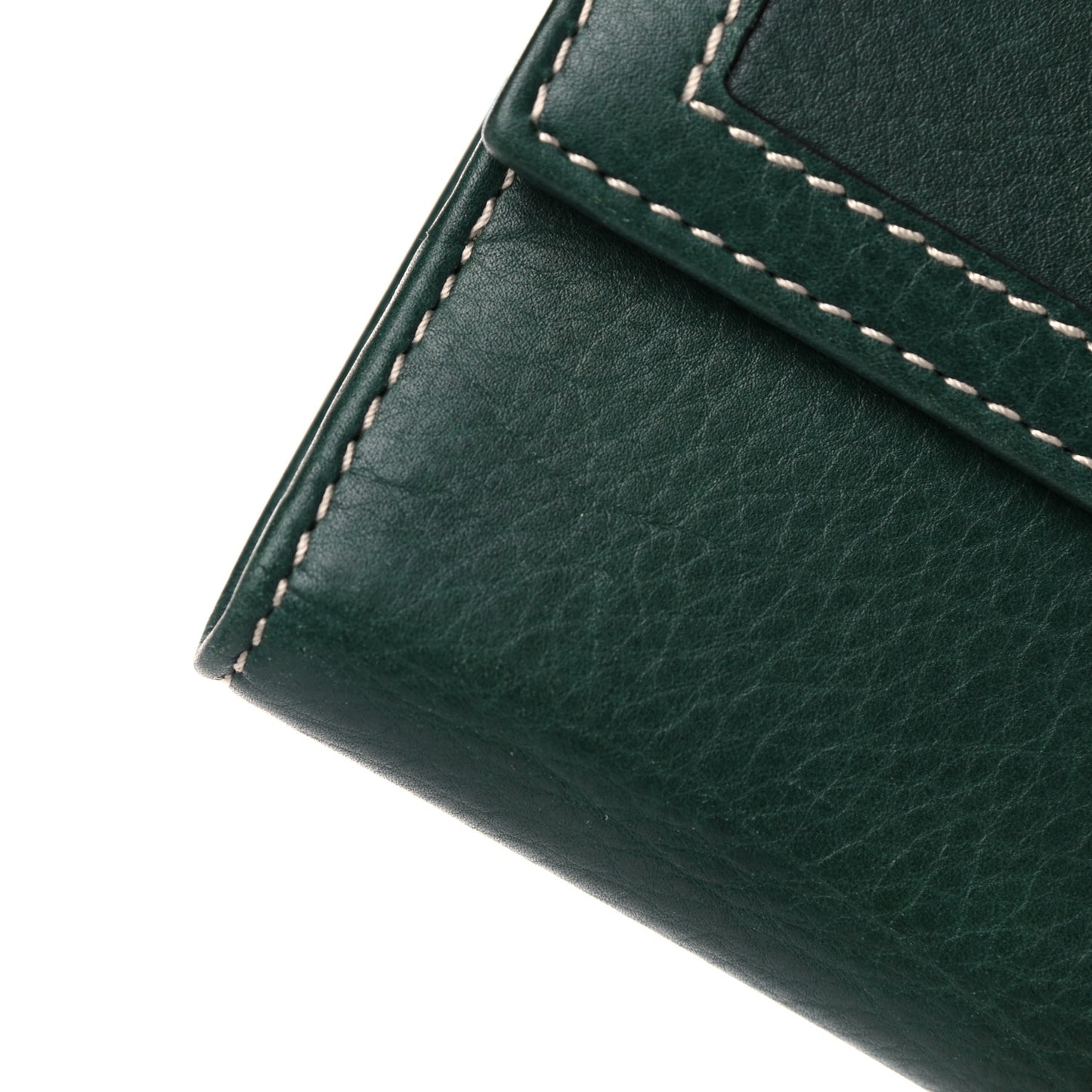 Calfskin Crest Continental Flap Wallet Green