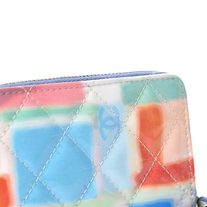 Chanel Patent Calfskin Printed Quilted Zip Coin Purse Multicolor 10 of 11