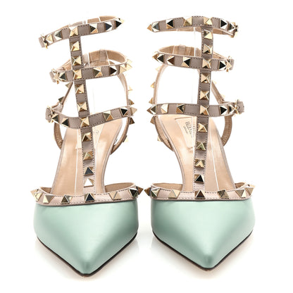 Valentino Garavani Nappa Rockstud Ankle Strap 65mm Pumps 38 Morning Dew Poudre 3 of 10