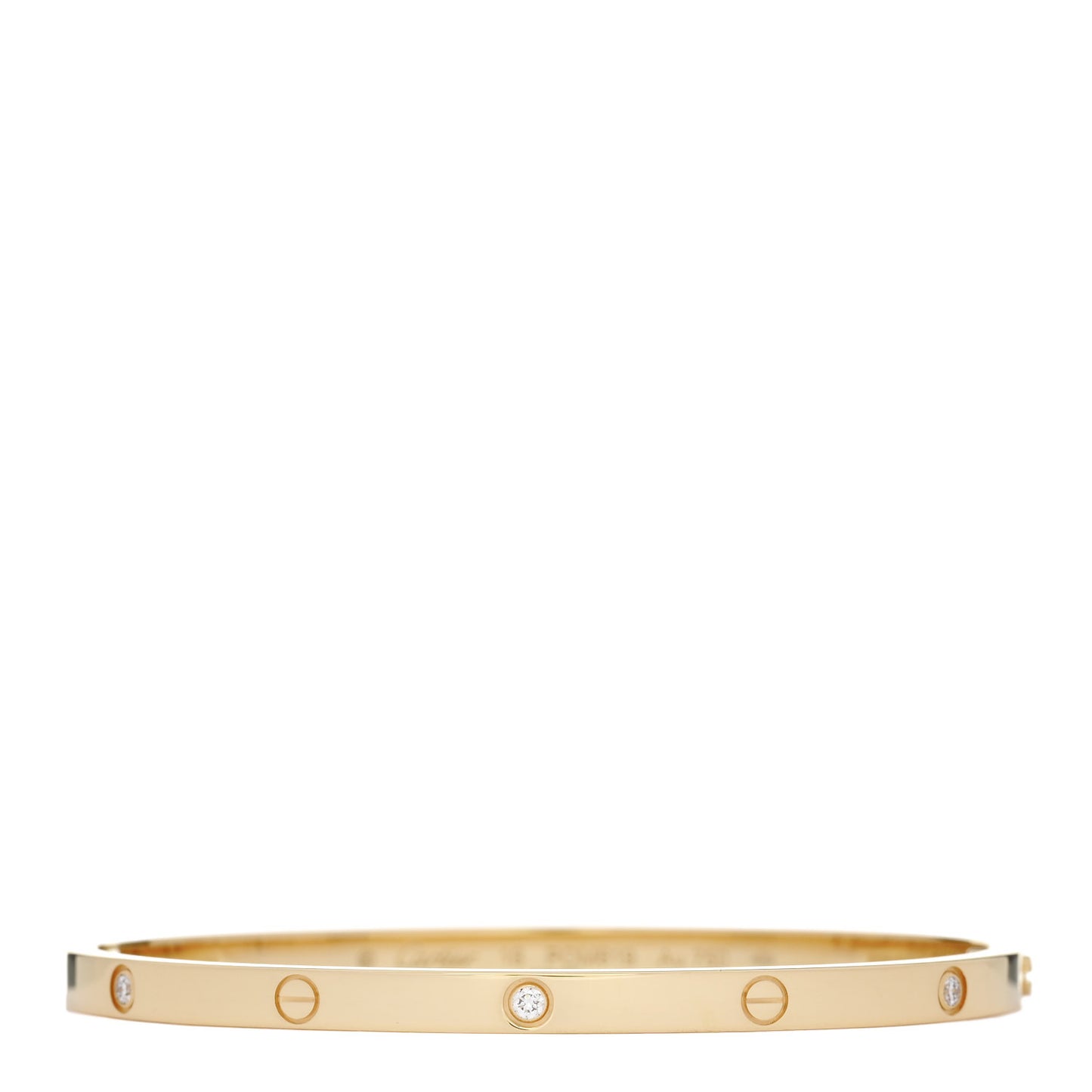 18K Yellow Gold 6 Diamond Small LOVE Bracelet 16