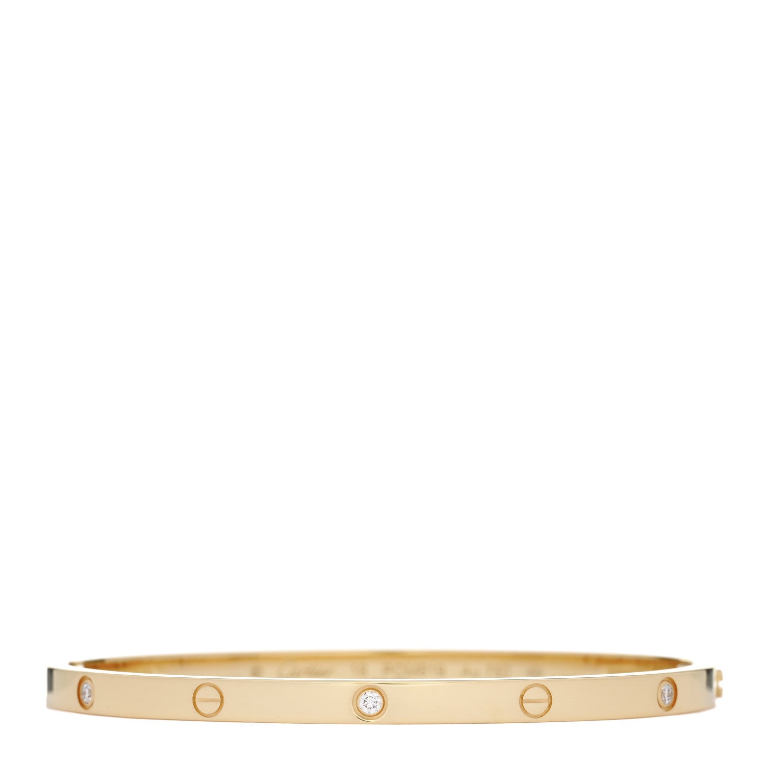 Cartier 18K Yellow Gold 6 Diamond Small LOVE Bracelet 16 2 of 9