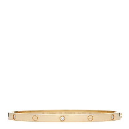 Cartier 18K Yellow Gold 6 Diamond Small LOVE Bracelet 16 2 of 9