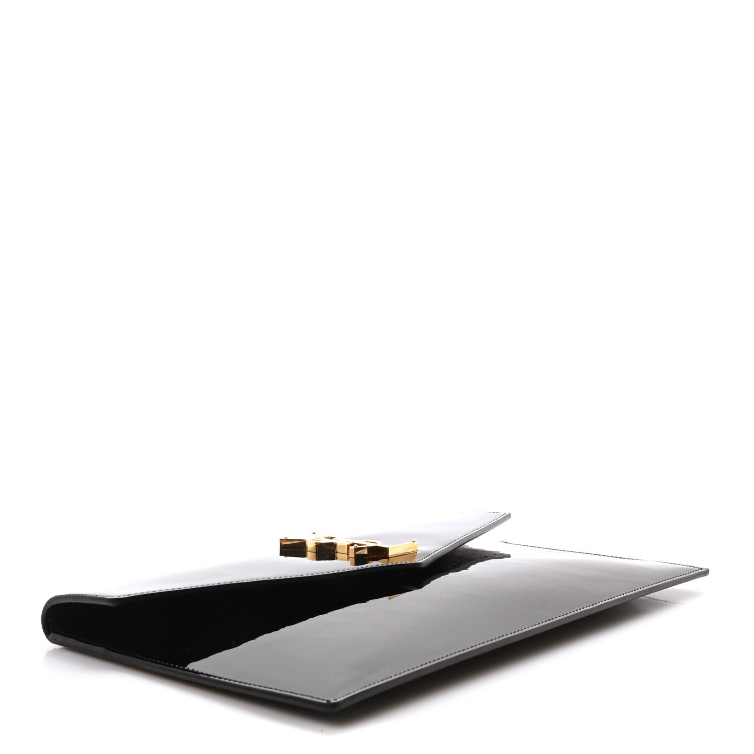 Saint Laurent Patent Calfskin Monogram Uptown Clutch Black 3 of 9
