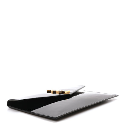 Saint Laurent Patent Calfskin Monogram Uptown Clutch Black 3 of 9