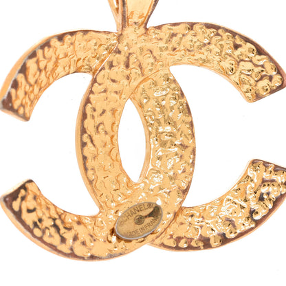 Chanel Metal Textured CC Short Chain Pendant Necklace Gold 5 of 6