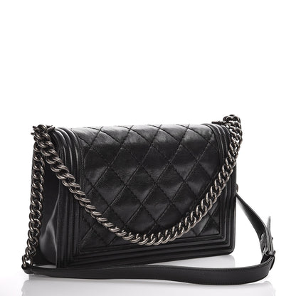Chanel Calfskin Quilted Double Stitch New Medium Boy Flap Black 3 of 13