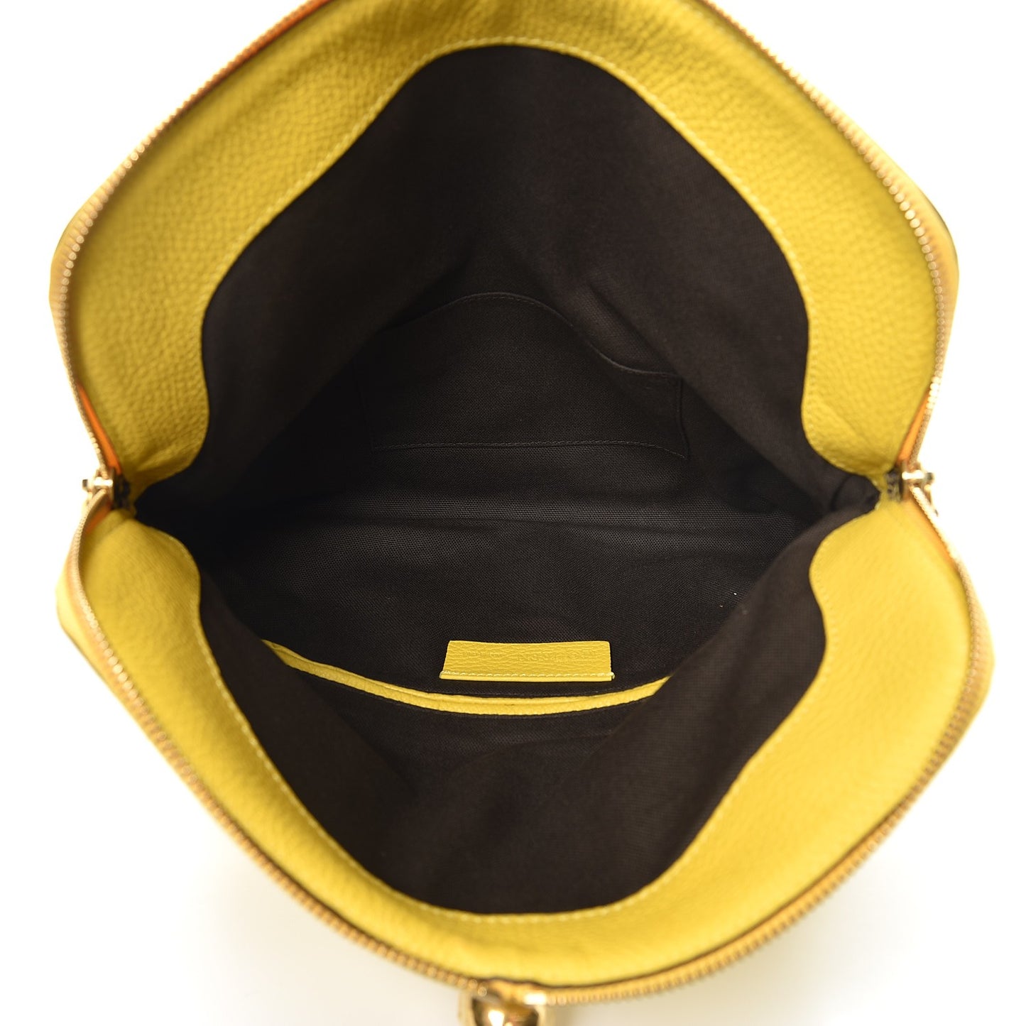 Grainy Calfskin Padlock Skull Clutch Yellow