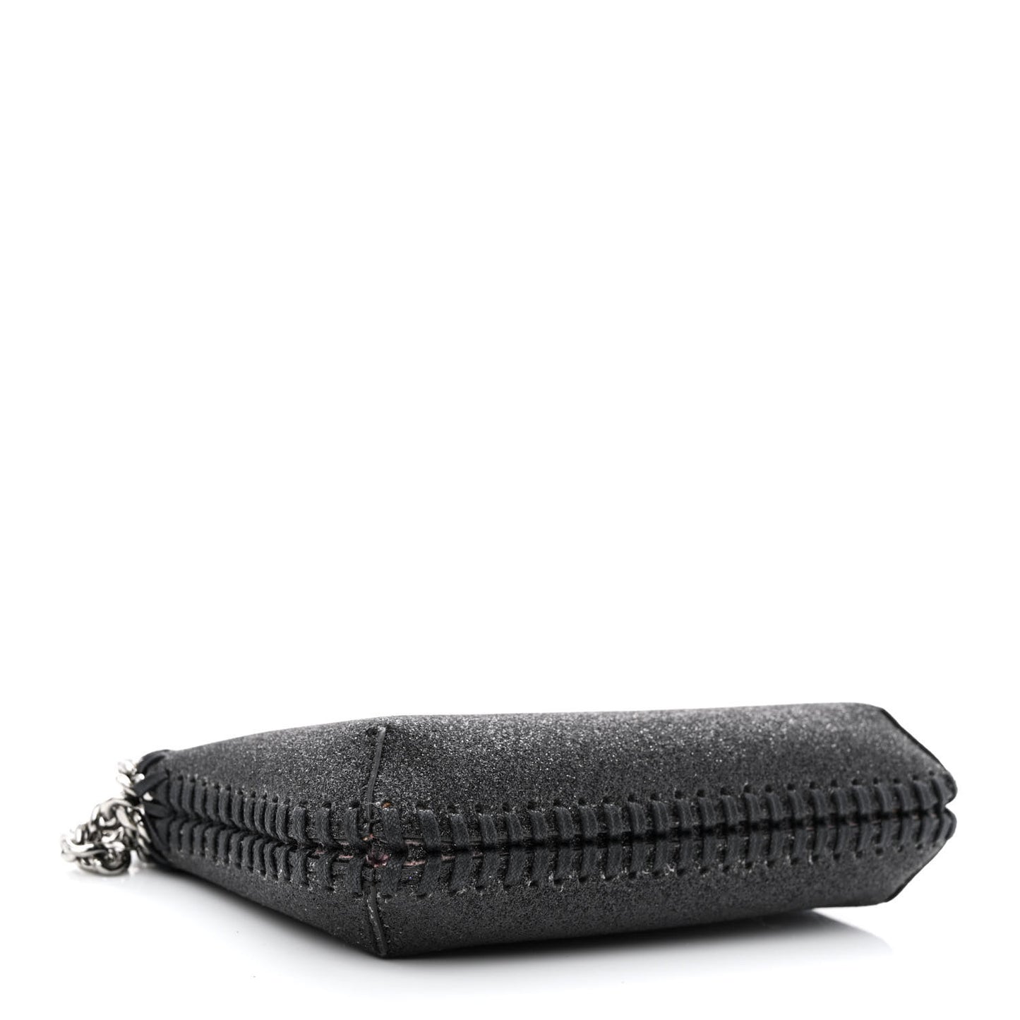 Metallic Glitter Mini Falabella Box Shoulder Bag Black
