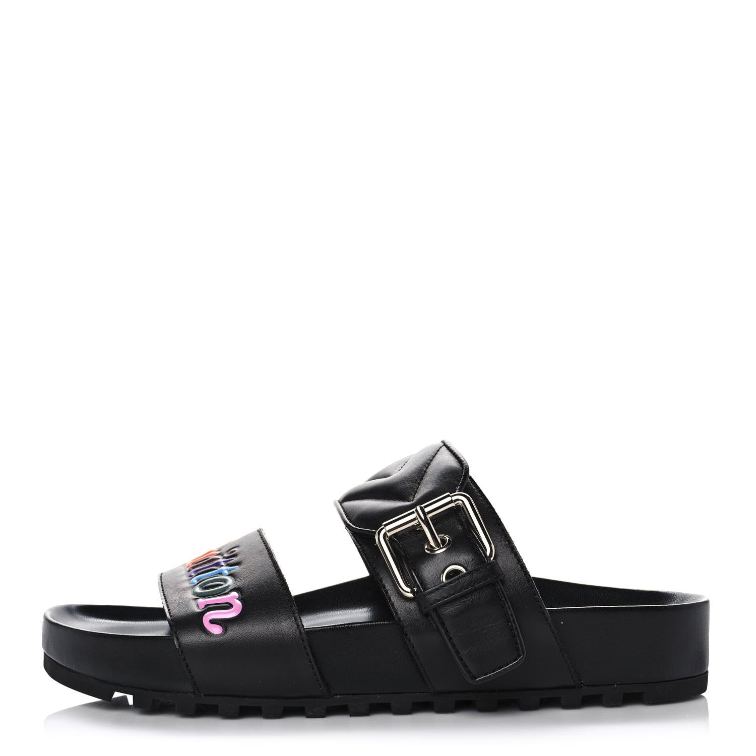 Louis Vuitton Calfskin New Wave Bom Dia Mule Sandals 35 Black 1 of 7