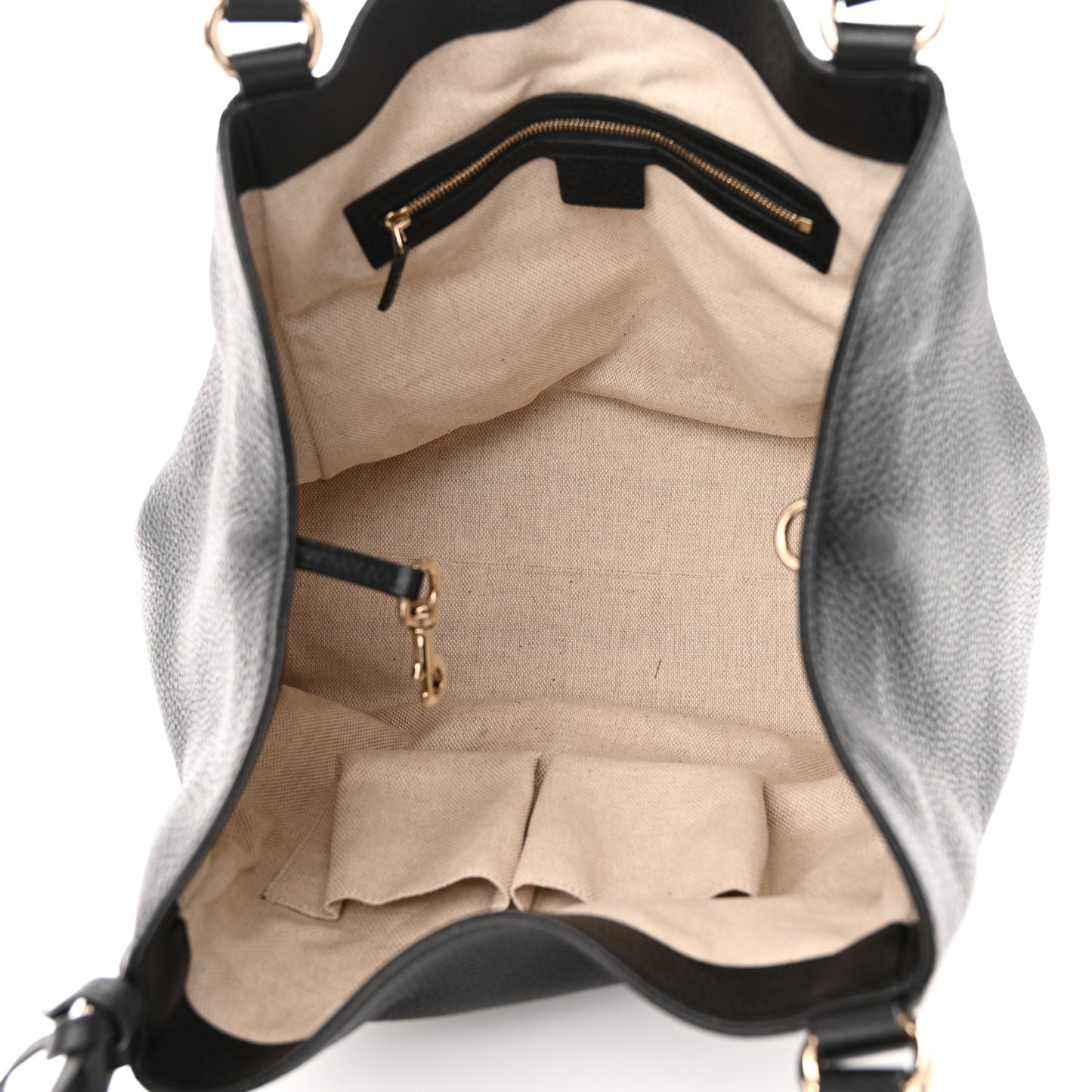 Pebbled Calfskin Medium Soho Shoulder Bag Black