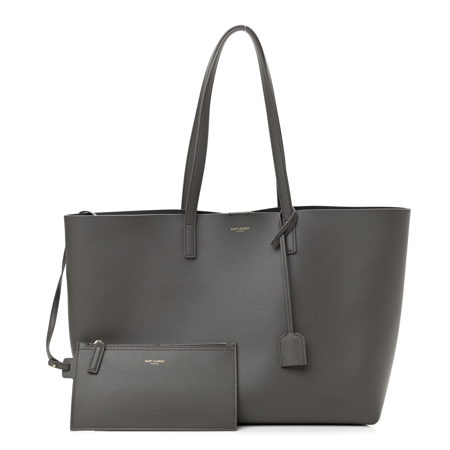 Saint Laurent Calfskin Large Shopping Tote Earth 1 of 12