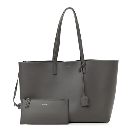 Saint Laurent Calfskin Large Shopping Tote Earth 1 of 12
