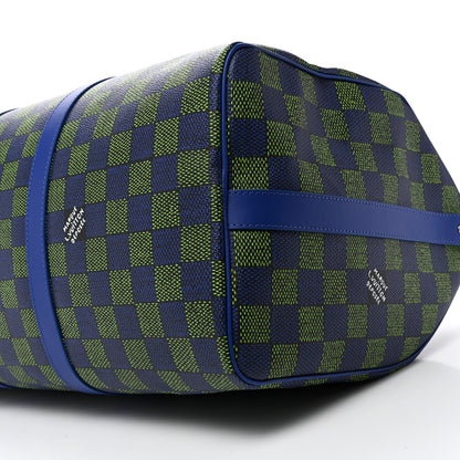 Louis Vuitton Damier Heritage Keepall Bandouliere 50 Blue Green 8 of 8