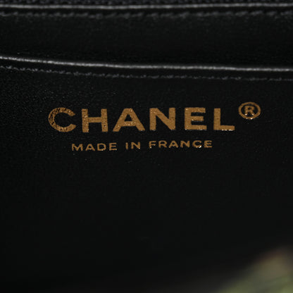 Chanel Calfskin Crocodile Embossed Graffiti 2.55 Mini Cocodile Reissue Flap Black Pink 6 of 11